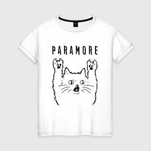 Женская футболка Paramore - rock cat / Белый – фото 1