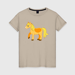 Женская футболка Золотая лошадка
