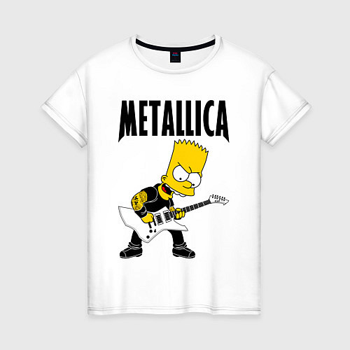 Женская футболка Металлика Барт Симпсон / Белый – фото 1