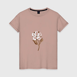 Женская футболка Цветок хлопка, стилизация