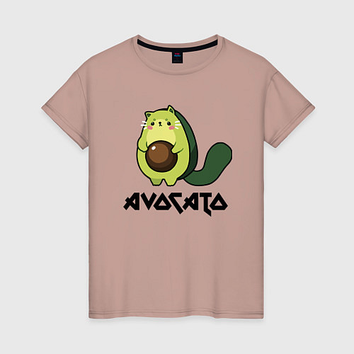 Женская футболка Avocado - AvoCATo - Joke / Пыльно-розовый – фото 1