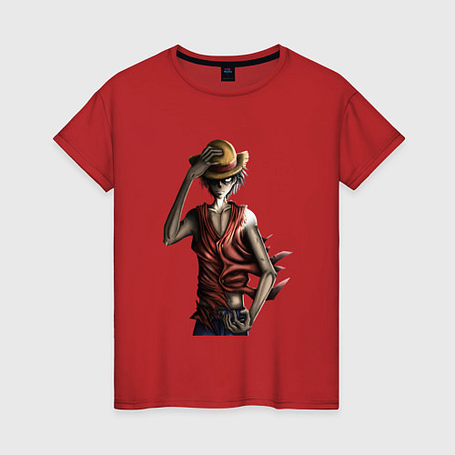 Женская футболка One piece d luffy / Красный – фото 1