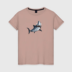 Женская футболка Удивлённая акула