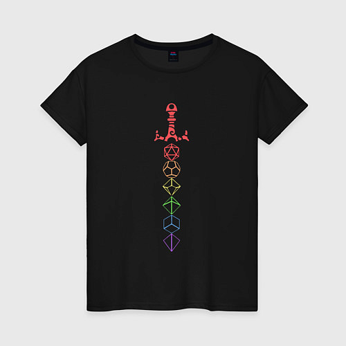 Женская футболка Rainbow Dice Sword / Черный – фото 1