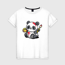 Женская футболка Панда - крутой художник! Cutie