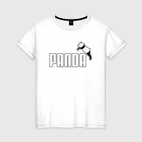 Женская футболка Панда вместо пумы / Белый – фото 1
