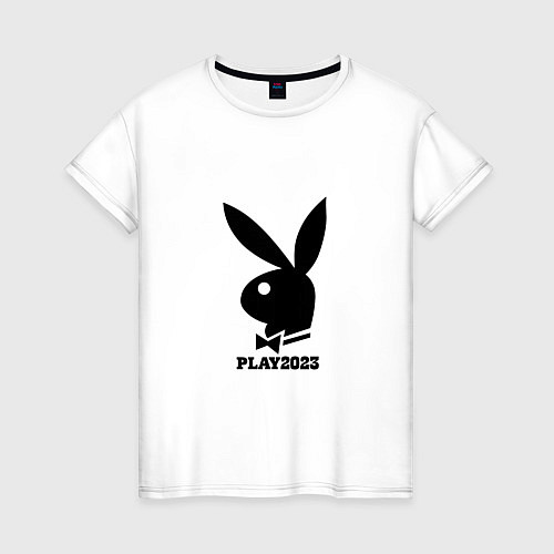 Женская футболка Черный кролик play2023 / Белый – фото 1