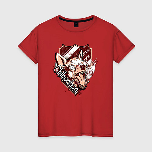 Женская футболка Собака чихуахуа и кровь / Красный – фото 1