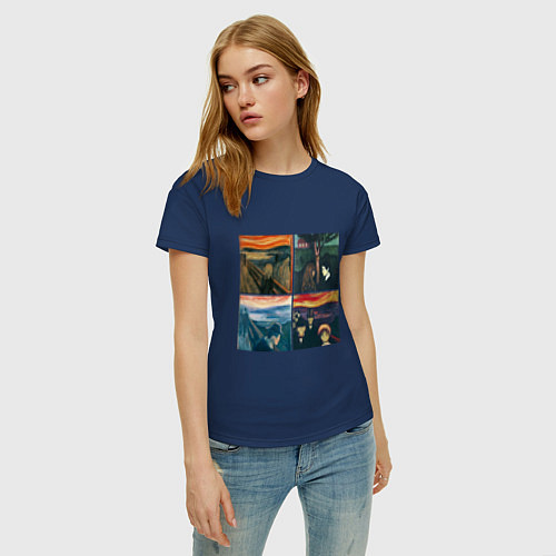 Женская футболка Edvard Munch / Тёмно-синий – фото 3