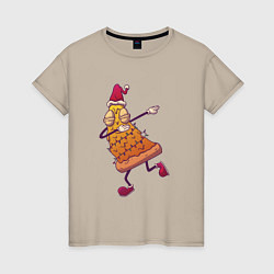 Женская футболка Новогодний кусочек пиццы