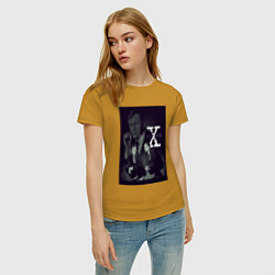 Футболка хлопковая женская X poster, цвет: горчичный — фото 2