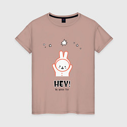 Женская футболка Веселый кролик и звезды