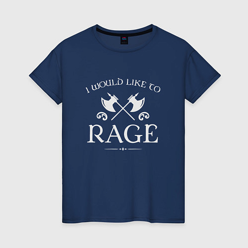Женская футболка Barbarian - I Would Like To Rage / Тёмно-синий – фото 1
