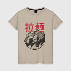 Женская футболка Миска рамен японская еда