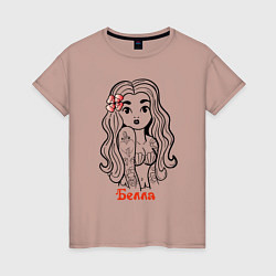 Женская футболка Белла - борзая девчонка в татухах - Hype