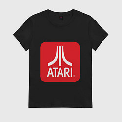 Футболка хлопковая женская Atari logo, цвет: черный