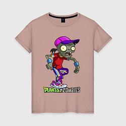 Футболка хлопковая женская Zombie on sport, цвет: пыльно-розовый
