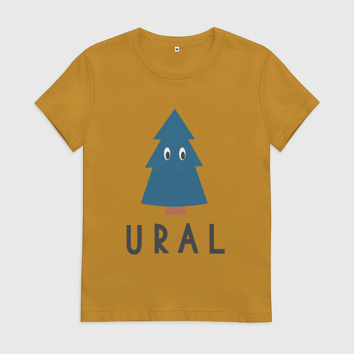 Женская футболка Урал ёлка / Горчичный – фото 1