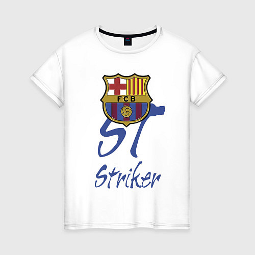 Женская футболка Barcelona - Spain - striker / Белый – фото 1