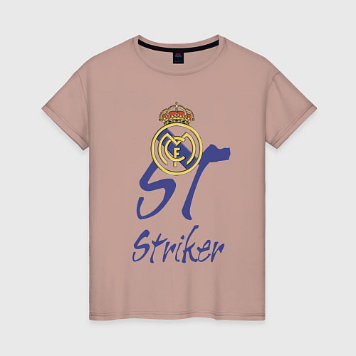 Женская футболка Real Madrid - Spain - striker / Пыльно-розовый – фото 1