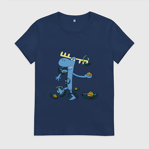 Женская футболка Lumpy trap / Тёмно-синий – фото 1