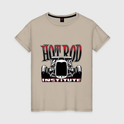 Футболка хлопковая женская Hot rod, цвет: миндальный