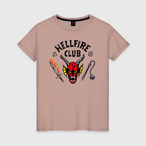 Женская футболка Hellfire сlub art / Пыльно-розовый – фото 1