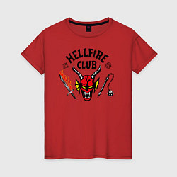 Футболка хлопковая женская Hellfire сlub art, цвет: красный