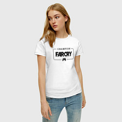 Футболка хлопковая женская Far Cry gaming champion: рамка с лого и джойстиком, цвет: белый — фото 2