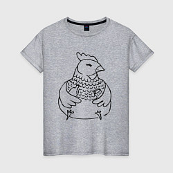 Женская футболка Довольная курица
