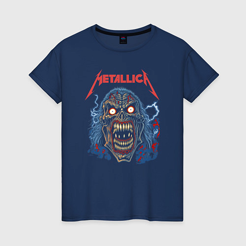 Женская футболка Metallica skull / Тёмно-синий – фото 1