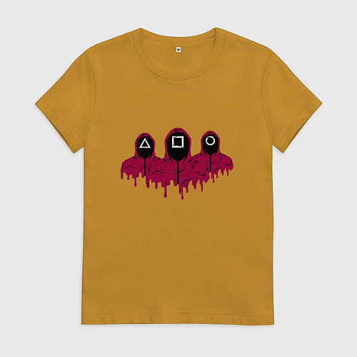 Женская футболка Squid game army / Горчичный – фото 1
