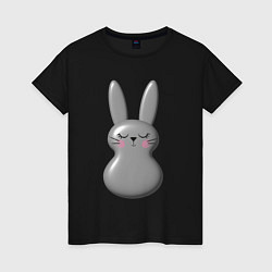 Женская футболка Чёрный кролик неваляшка