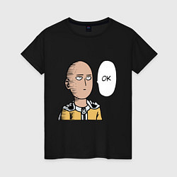 Футболка хлопковая женская Saitama - OK, цвет: черный