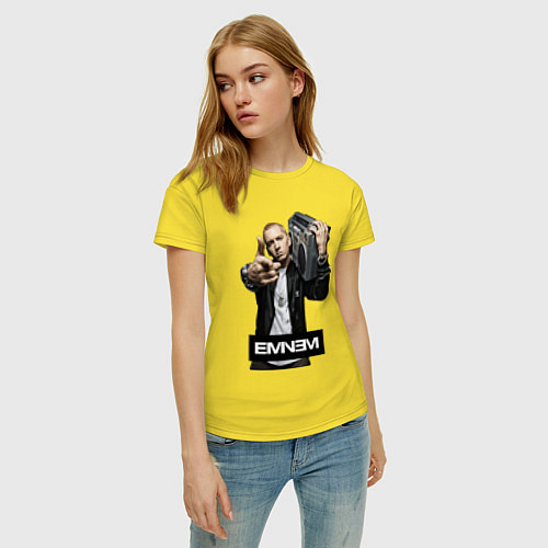 Женская футболка Eminem boombox / Желтый – фото 3