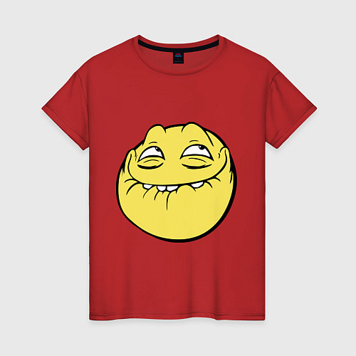 Женская футболка Smiley trollface / Красный – фото 1