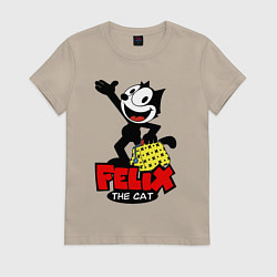 Женская футболка Cat Felix magic bag