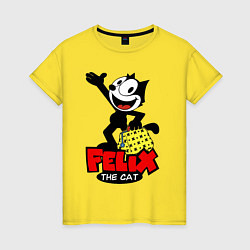 Женская футболка Cat Felix magic bag