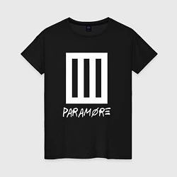 Футболка хлопковая женская Paramore логотип, цвет: черный