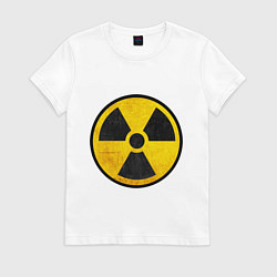 Футболка хлопковая женская Atomic Nuclear, цвет: белый