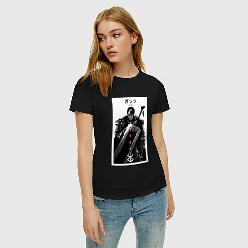 Женская футболка Берсерк аниме Гатс черный мечник / Черный – фото 3
