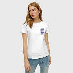 Футболка хлопковая женская Сборная Англии логотип, цвет: белый — фото 2