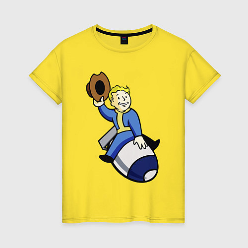 Женская футболка Vault boy - bomb rider / Желтый – фото 1