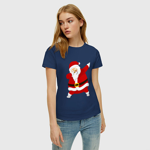 Женская футболка Дед мороз дэб / Тёмно-синий – фото 3