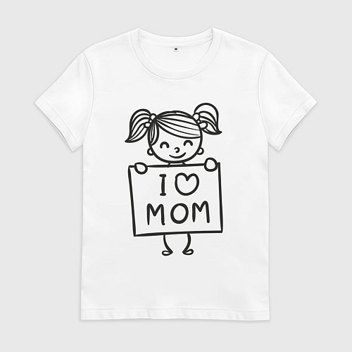 Женская футболка Я люблю маму / Белый – фото 1
