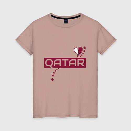 Женская футболка Qatar heart / Пыльно-розовый – фото 1