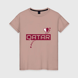 Женская футболка Qatar heart