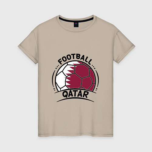 Женская футболка Football Qatar / Миндальный – фото 1