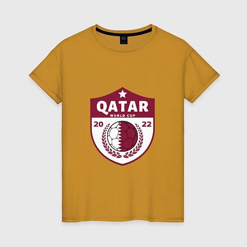 Женская футболка Qatar - World Cup / Горчичный – фото 1