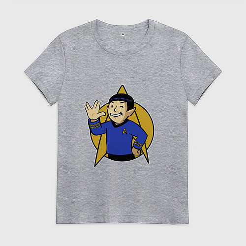 Женская футболка Spoke - vault boy / Меланж – фото 1